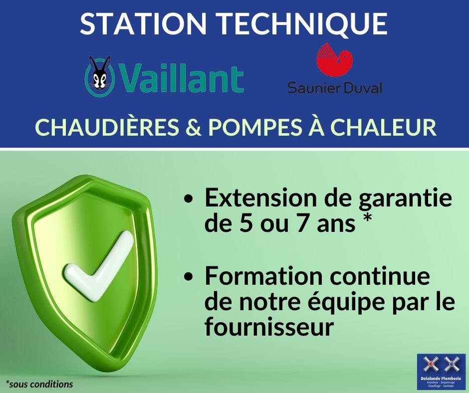 Delalande Plomberie est STATION TECHNIQUE dans l’Indre et Loire (37) pour les fournisseurs Vaillant et Saunier Duval