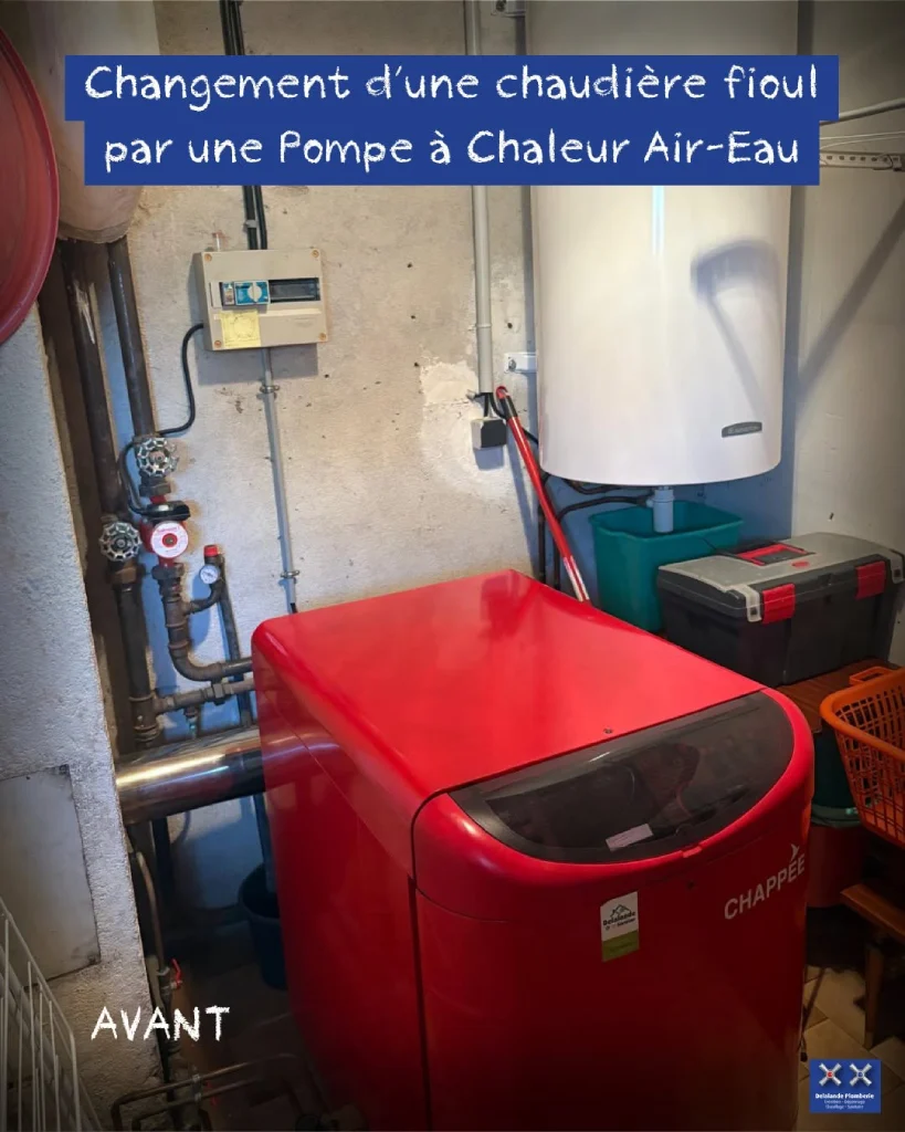 Changement d'une chaudière à fioul par une pompe à chaleur Air-Eau - Avant Changement d'une chaudière à fioul par une pompe à chaleur Air-Eau - Avant
